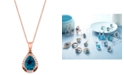 Le Vian Ocean Blue Topaz (2-5/8 ct.t.w.) & Diamond (1/3 ct. t.w.) 20" Pendant Necklace in 14k Rose Gold